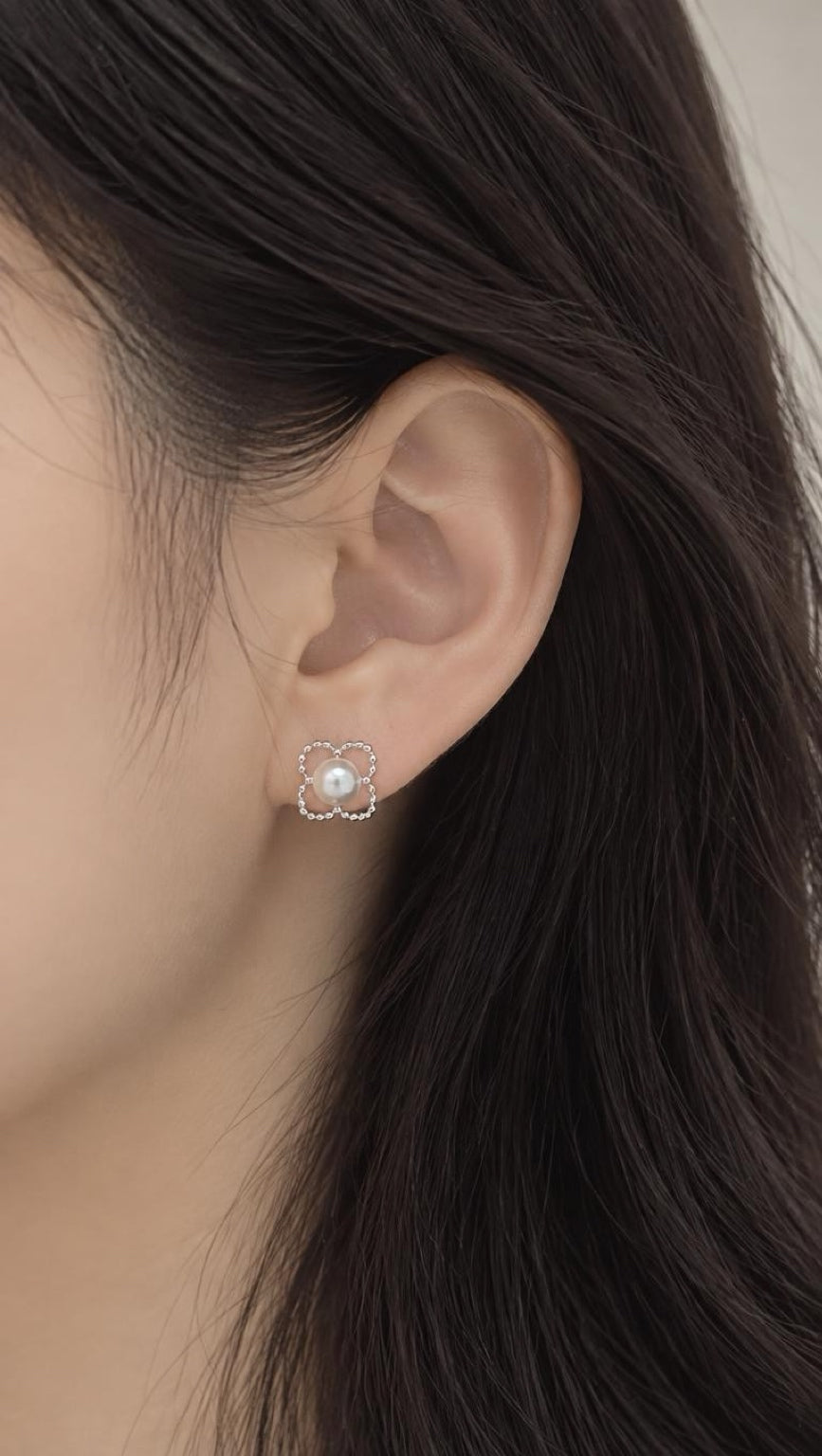 Florine Pearl Stud Earrings — 925 Sterling Silver