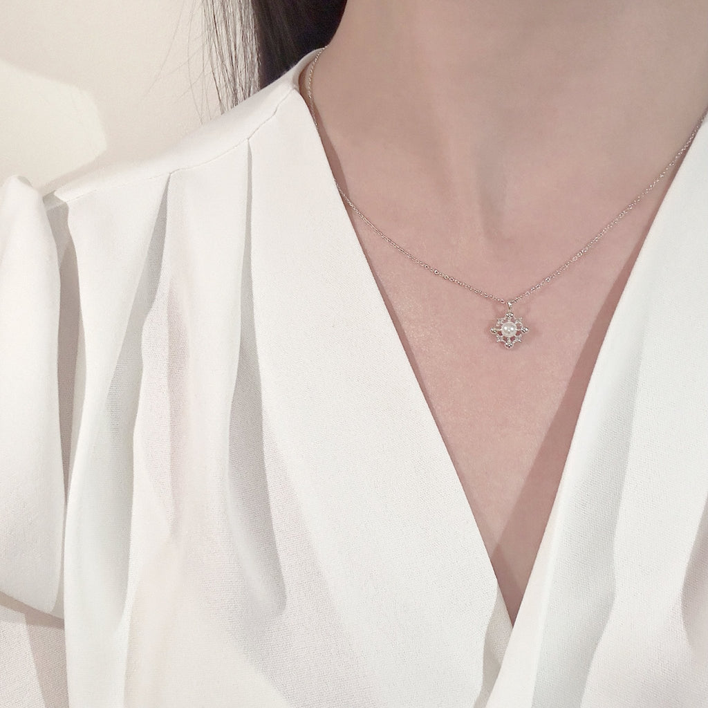 Luna Pearl Necklace — 925 Sterling Silver - YUNDIA