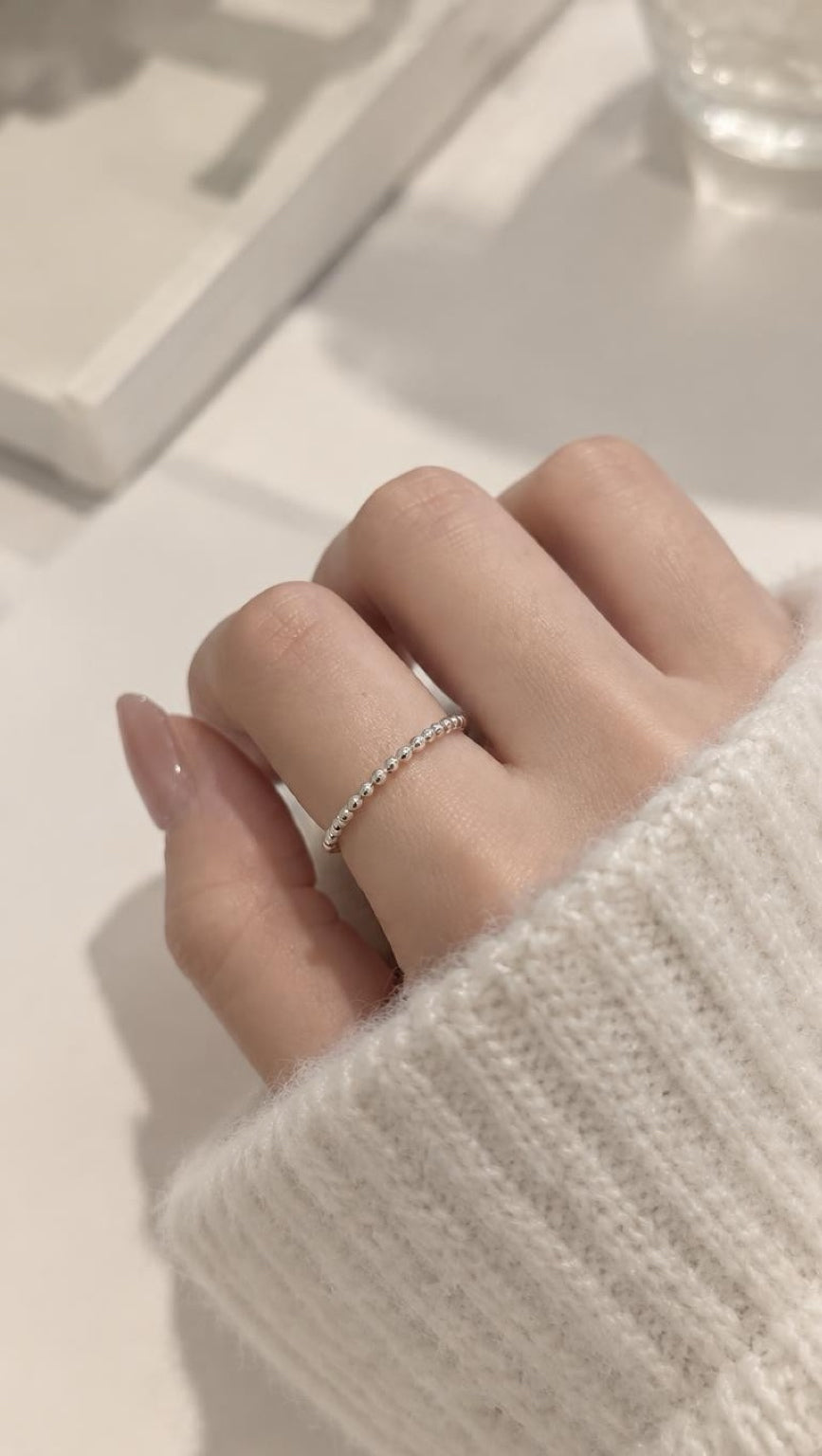 Silver Bead Ring — 925 Sterling Silver