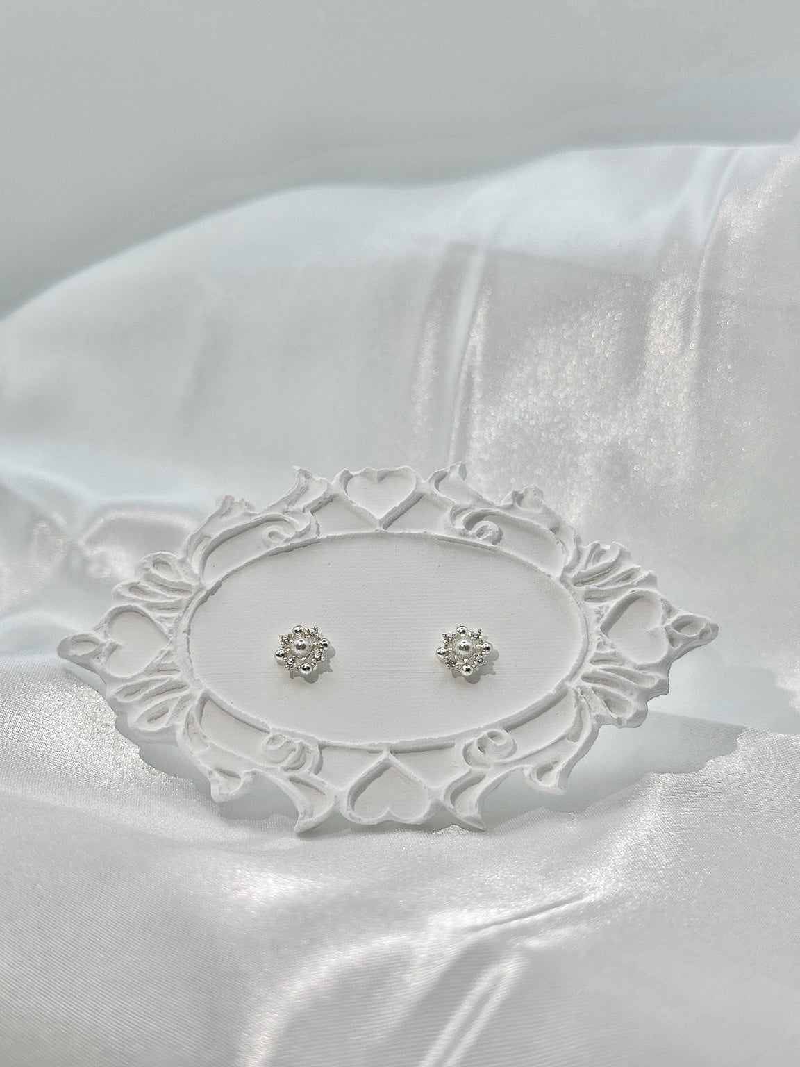 Rosalie Pearl Stud Earrings — 925 Sterling Silver - YUNDIA