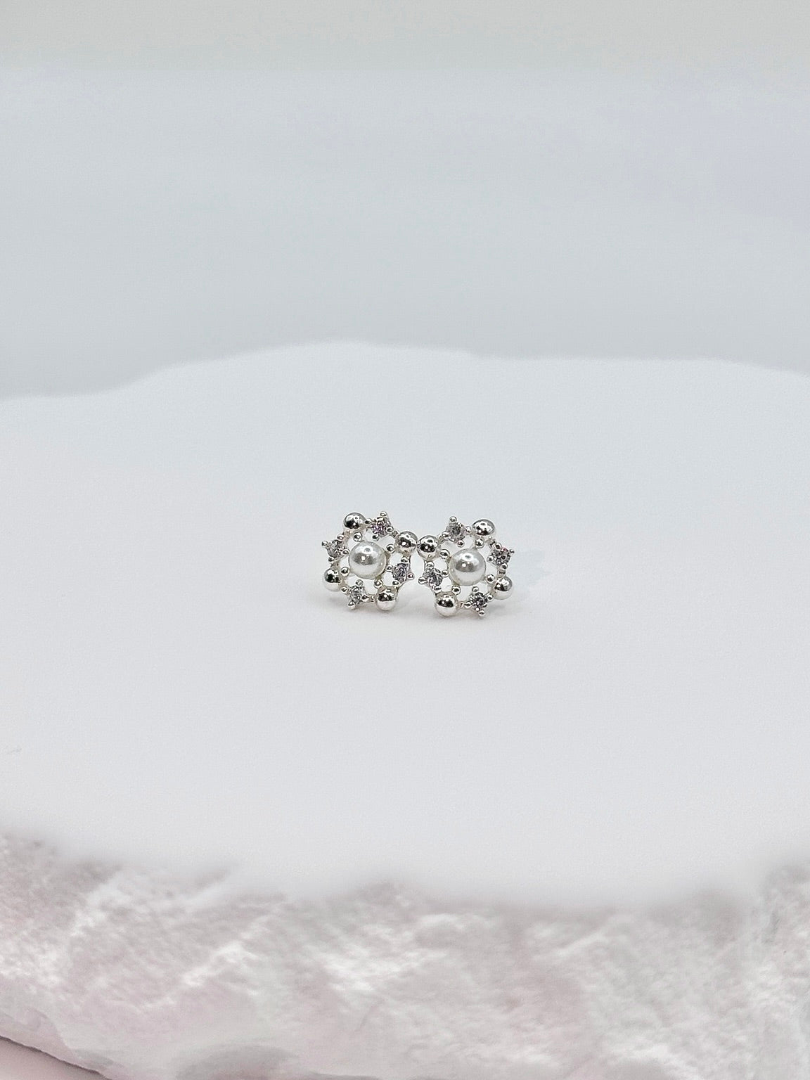 Rosalie Pearl Stud Earrings — 925 Sterling Silver - YUNDIA