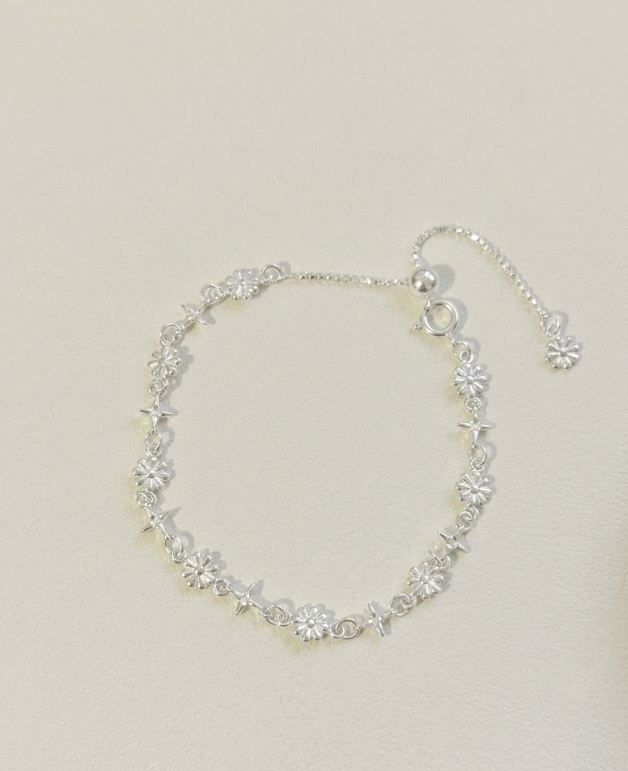 Starlit Daisy Bracelet — 925 Sterling Silver