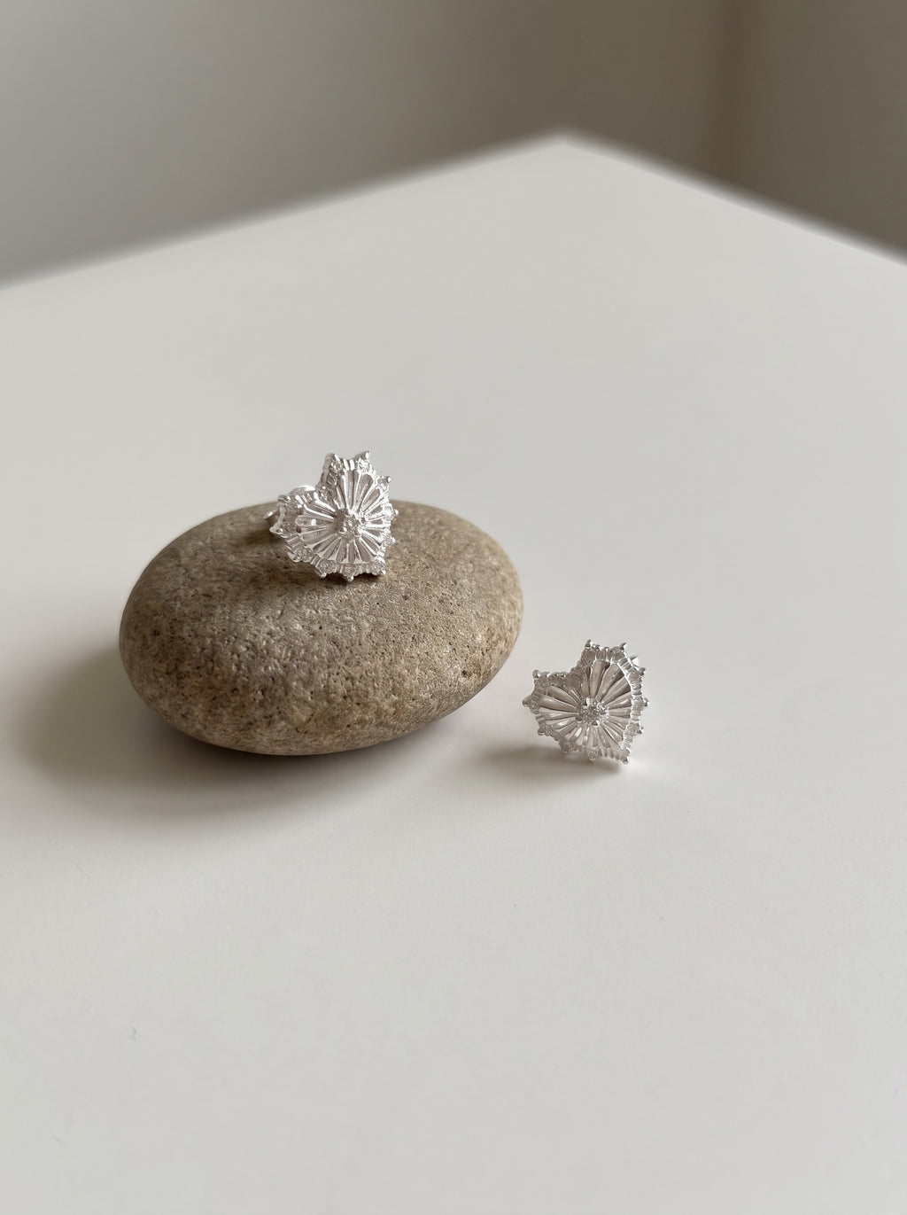 Aurélie Heart Stud Earrings — 925 Sterling Silver