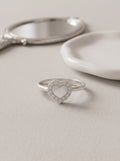 Halo Heart Ring — 925 Sterling Silver