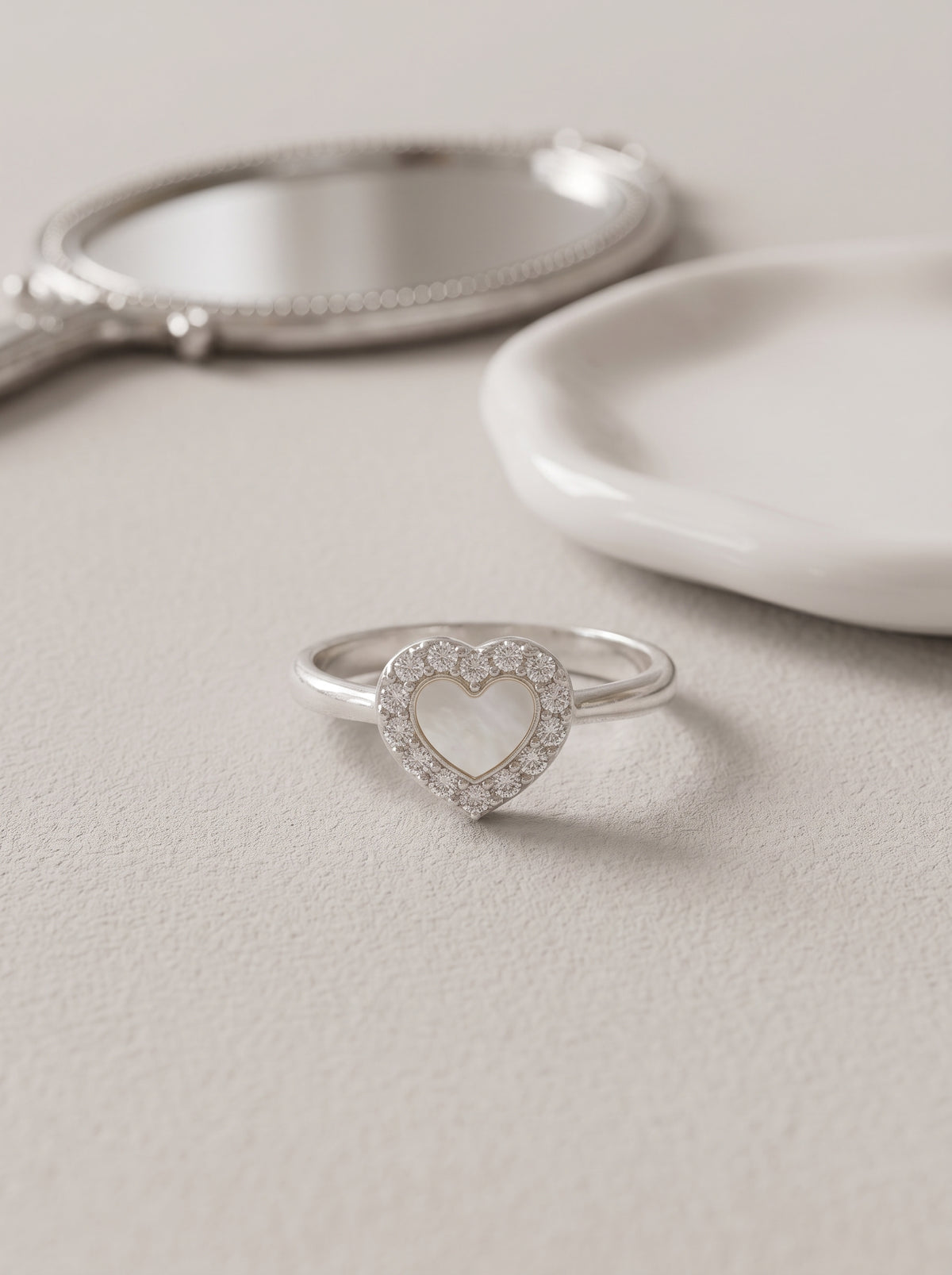 Halo Heart Ring — 925 Sterling Silver