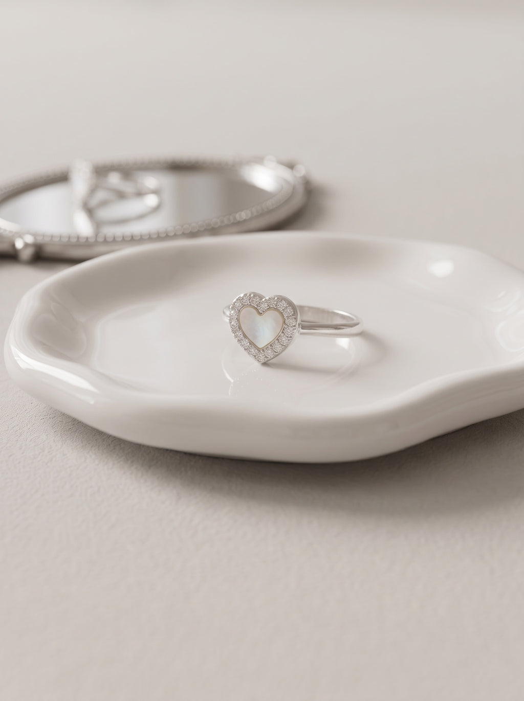 Halo Heart Ring — 925 Sterling Silver