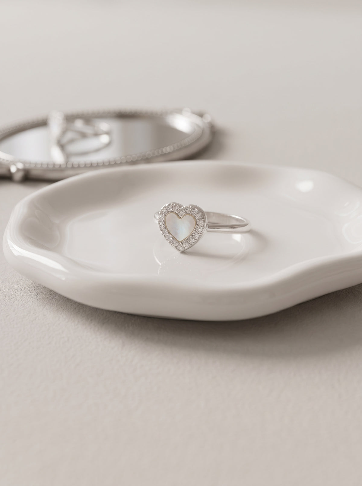 Halo Heart Ring — 925 Sterling Silver