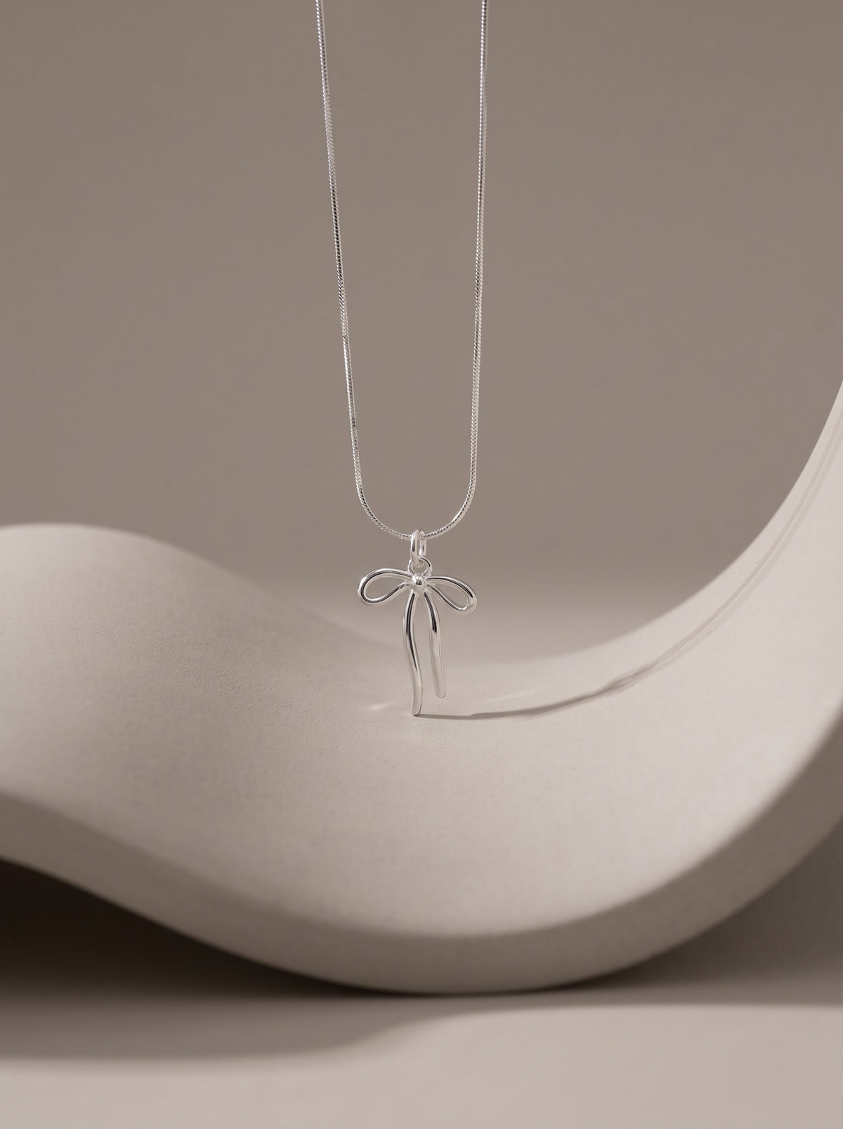 Juliette Ribbon Necklace — 925 Sterling Silver