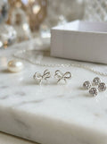Arielle Bow Earrings — 925 Sterling Silver - YUNDIA